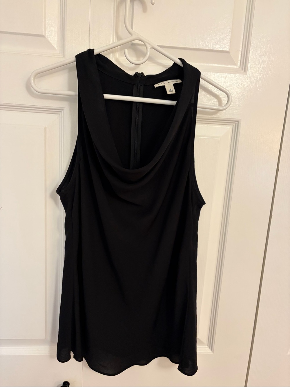 Sleeveless Black Cowl Neck Top